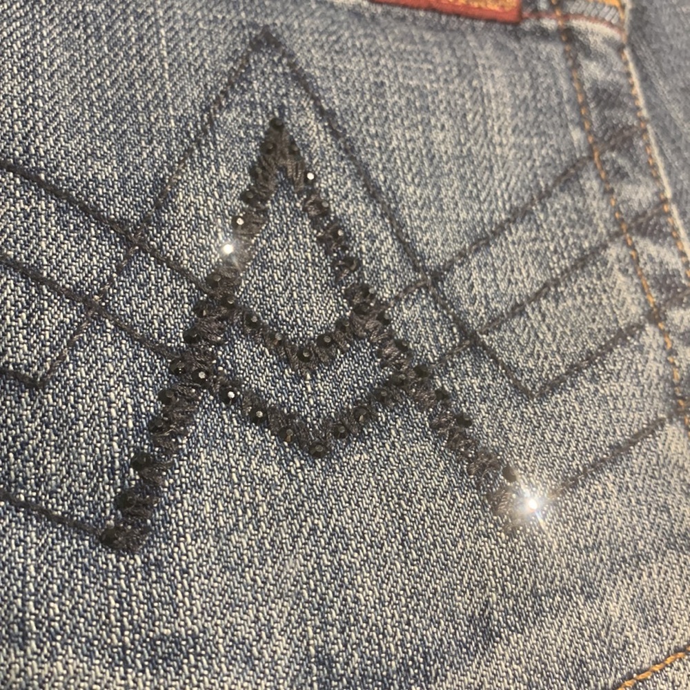 7 for all mankind Swarovski crystal ‘A’ pocket boot cut jeans